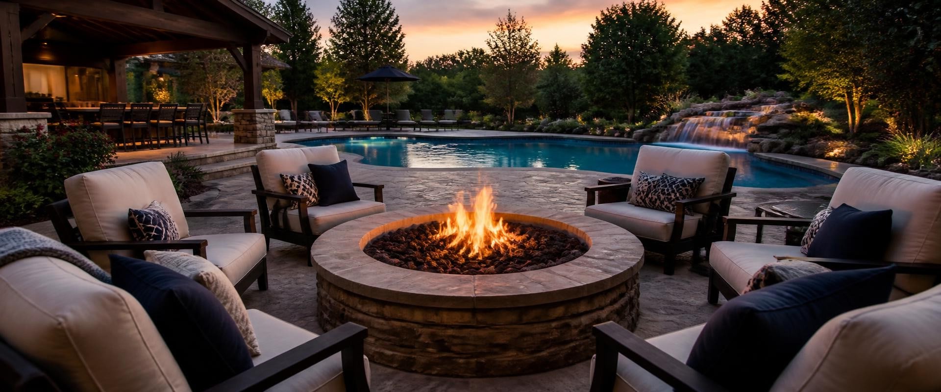 Enhancing Your Backyard with Poolside Fire Pits and Lounges